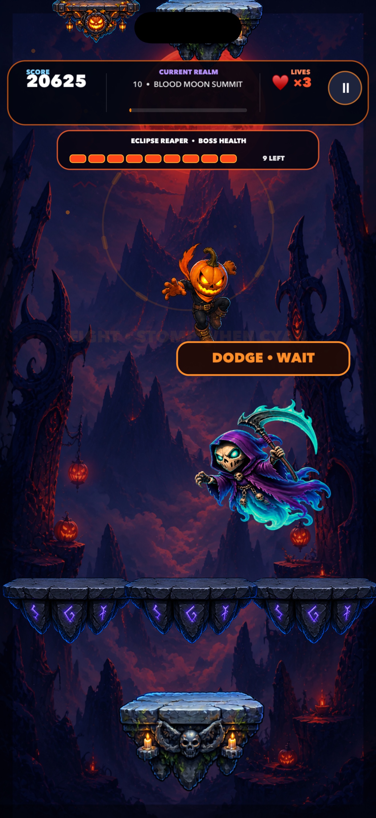 Eclipse Reaper boss encounter on the Blood Moon rune floor